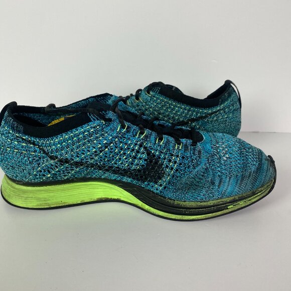 Nike Flyknit Racer Running Shoes Men's 8.5 Blue Lagoon Sneakers 526628 401 - Picture 10 of 16